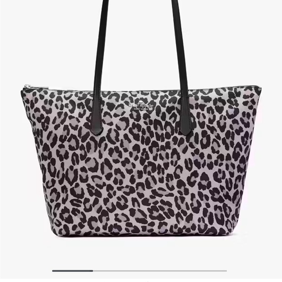 kate spade Lavender Leopard Print Medium Tote Bag - Picture 1 of 7